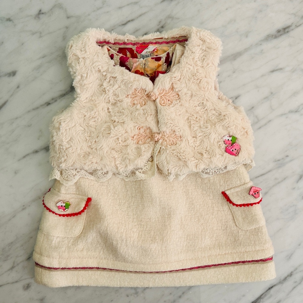 My First Chicco Dress & Vest Set Boucle Cream - Picture 2 of 13